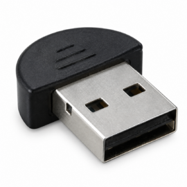 Compact USB Bluetooth dongle with black rounded housing and USB-A connector