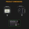 4 inch LED Work Light Bar Flood Spot Driving Lamp Reverse Off-road Car Truck 12V (twin Pack) - Image 4