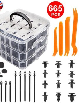 665 PCS Car Trim Body Fastener Clips Push Rivets Retainer Bumper Door Screw Panel