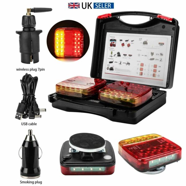 LED Magnetic Wireless Rear Tail Lights USB Rechargeable Trailer Lights