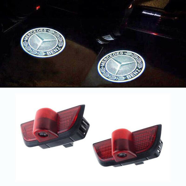 2 LED Door Lights Projector Courtesy Puddle Shadow Logo For Mercedes Benz W204