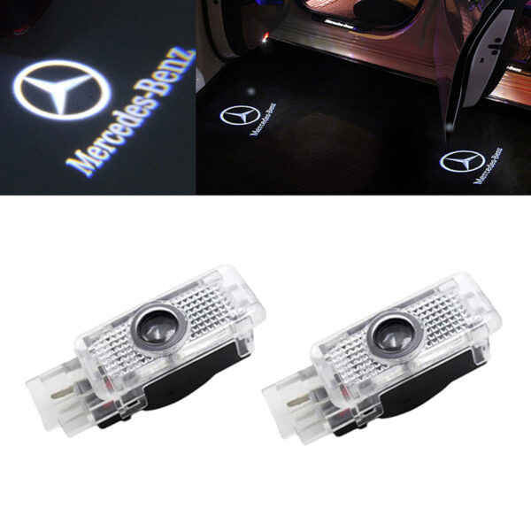 2x LED Car Door Laser Projector Logo Shadow Puddle Courtesy Lights for Mercedes Benz