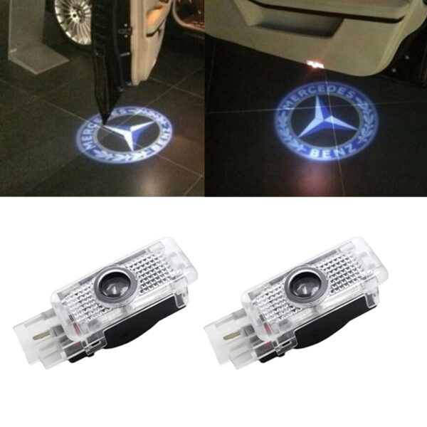 2x LED Car Door Laser Projector Logo Shadow Puddle Courtesy Lights for Mercedes Benz